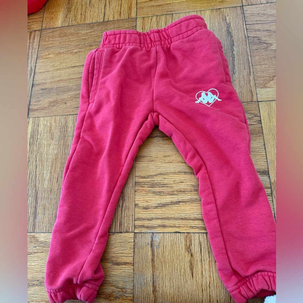 Red kappa top & bottom sweatsuit for toddlers size 24 months